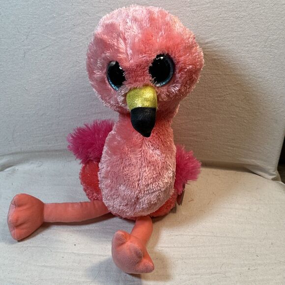 Ty Beanie Boos 9" GILDA Flamingo‎ Stuffed Plush w/ Heart Tags - Picture 1 of 10